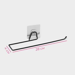 Держатель для бумажных полотенец Доляна, 4×28×6 см, чёрный