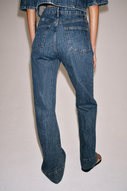 JEANS ZW COLLECTION FLARE TIRO ALTO / Azul - Zara фото 3