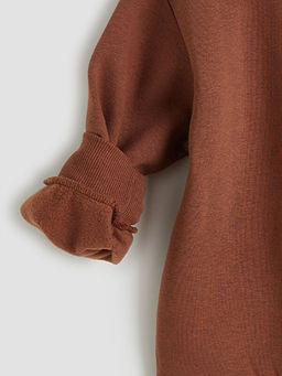 Bask?l? K?z ?ocuk Kal?n Sweatshirt