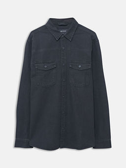 Regular Fit Uzun Kollu Erkek Jean G?mlek