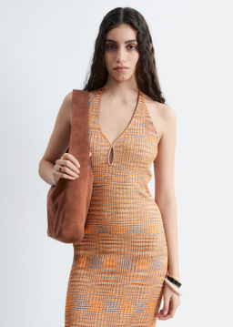 Vestido midi jaspeado con cuello halter - H&m фото 5