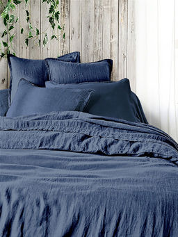 Постельное белье вареный хлопок - Благородный синий Евро (нав.70х70)