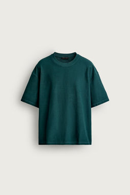 CAMISETA RELAXED FIT COSTURA / Verde azul - Zara фото 5