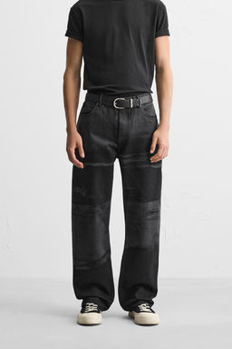 PRINTED RELAXED FIT JEANS - Zara фото 2