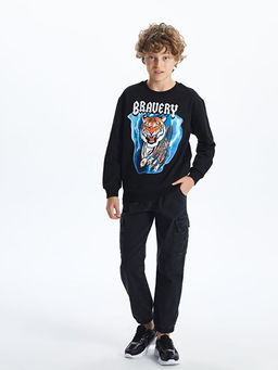 Bisiklet Yaka Erkek ?ocuk Sweatshirt - Waikiki фото 5