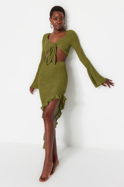 Plaj Giyim Beyaz Dokuma F?rf?rl? Bluz-Etek Tak?m TBESS23AU00040 - Trendyolmilla фото 9