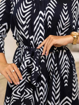 Халат женский, цвет синий белый