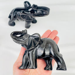 Фигурка Слон из серебристого Обсидиана