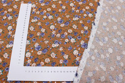 Плательная вискоза Винтажные розочки цв.карамельный, ш.1.45м, вискоза-100%, 135гр/м.кв - Купава фото 5