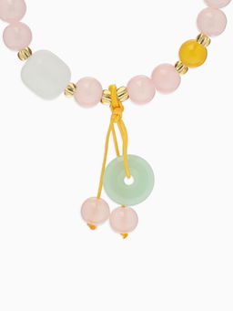 Цена за 2 шт. Браслет-оберег «Розовый кварц» нефрит, №8, d=6 см, розовый