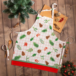 Фартук Доляна New Year 60х65см, 100% хлопок, рогожка 164 г/м2