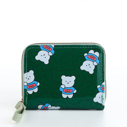 Кошелёк на молнии «Мишки», зелёный