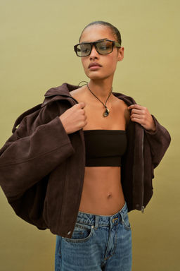 FAUX SUEDE JACKET WITH TABS - Zara фото 9