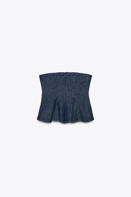 Z1975 DENIM PEPLUM TOP - Zara фото 6