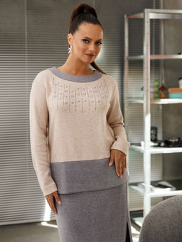 Костюм Galean Style 994 беж с серым  фото 3