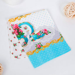 Полотенце кухонное рогожка 48х62см "Французский завтрак", 171г/м2, хлопок 100%, комплект 3шт, "Домашняя мода" (Россия)