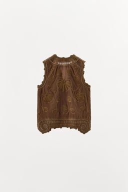 VELVET WAISTCOAT EMBROIDERED BEADS LIMITED EDITION - Zara фото 4