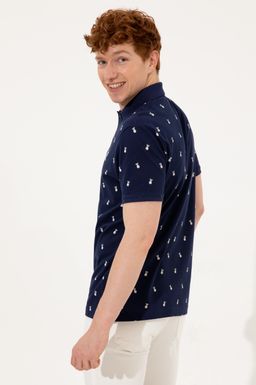 U. S. Polo Assn Мужская темно-синяя футболка с воротником-поло - U.s. polo assn фото 5