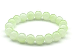 Браслет из полимера шарик 10мм цв.салатовый светлый, 17см