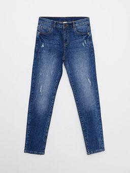 Super Skinny Fit Y?rt?k Detayl? Erkek ?ocuk Jean Pantolon