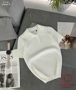 Женская футболка поло однотонная