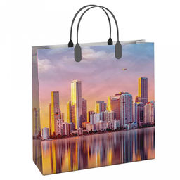 Пакет подарочный мягкий пластик с пластиковой ручкой 30х30см "Рассвет", 150 мкм, ламинированный (Россия)