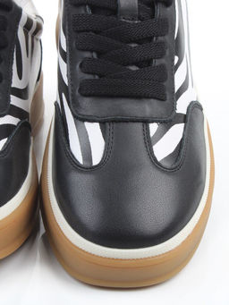 03-Y6-1B BLACK/WHITE Полуботинки спортивные женские (натуральная кожа)