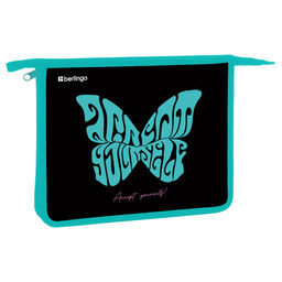 Папка для тетрадей А5, молния сверху Berlingo "Butterfly" (BR-PP-A50417) пластик