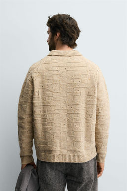 100% WOOL KNIT POLO SHIRT WITH BUTTONS - Zara фото 3