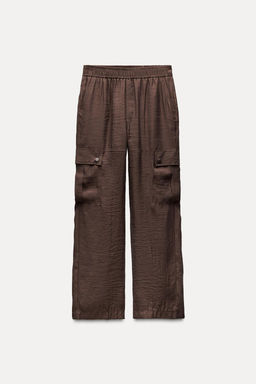 SEMI-SHEER CARGO TROUSERS - Zara фото 3