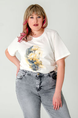 Арт. 3-1149 Футболка женская 50-58 (5 шт) Цвет:молочный - Калинка фото 2