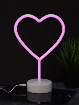 Неоновый LED ночник настольный "Heart", розовое свечение (30,5х20 см)