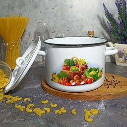 Кастрюля 4,5л 1с17с белосн. Сентябрь - Стальэмаль фото 4