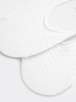 Цена за 5 пар! Женские ажурные подследники белого цвета с нанесением силикона - Mark formelle фото 4