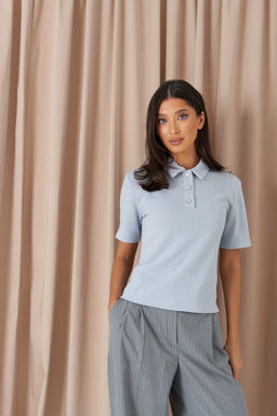 Джемпер-поло Annete А2282/2 голубой  фото 5