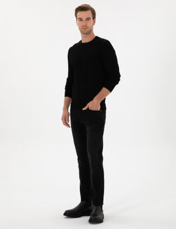 Antrasit Slim Fit Pamuk Kar___ml_ Jean Pantolon