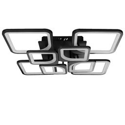 Люстра с ПДУ 59112/8BK, LED, 240 Вт, 3000-6000К, диммер, чёрный, 55×55×10 см