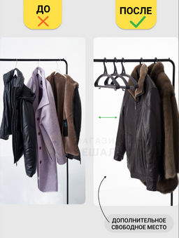 Вешалка плечики пластиковая р-р 48 - 50 ВТ11 черная 5 шт - Магазин вешалок фото 5