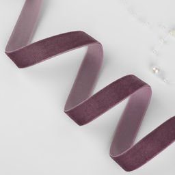 Лента бархатная, 15 мм, 181 м, сиреневая №199 - Арт узор фото 2