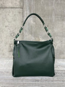 Женская кожаная сумка хобо 8919-9 Грин - Sergio valentini фото 3