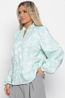 Блуза Доменика (бело-мятная) Б15017-18М