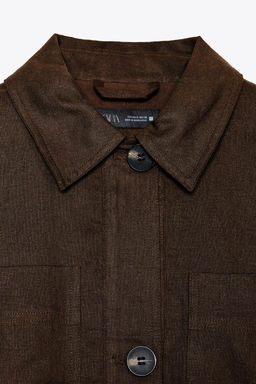 LINEN BLEND CROPPED JACKET - Zara фото 8