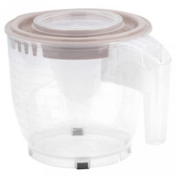 Чаша для миксера пластмассовая "Люкс" 2,2л, д17см, h16см, прозрачный/пепельно-розовый (Россия)