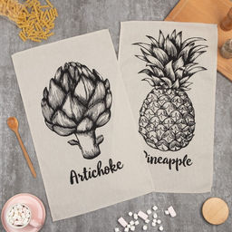 Набор кухонных полотенец Доляна Pineapple 35х60см-2шт, 100% хлопок фото 8