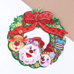 Плакат на стену «Новогодний венок» Дед Мороз, 25×32 см