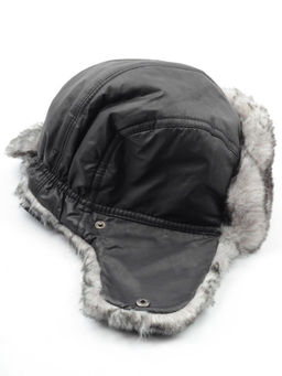 3445 Шапка-ушанка зимняя (водонепроницаемая ткань, искусственный мех)