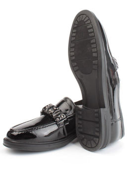 03-DYL140-2 BLACK Лоферы женские (натуральная кожа)