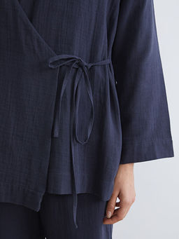 Kruvaze Yaka Kad?n M?slin Kimono