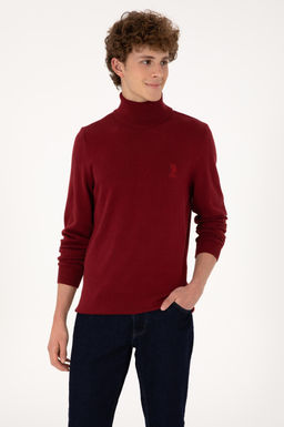 Erkek Slim Fit Bo_azl_ Yaka Bo_azl_ Basic Kazak