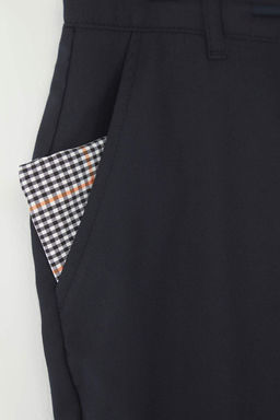 Lacivert Slim Fit Beli Baglama Detayl? Lastikli Kumas Dokuma Pantolon TMNAW25PL00027